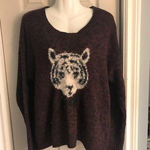 Purple Tiger Sweater, Large